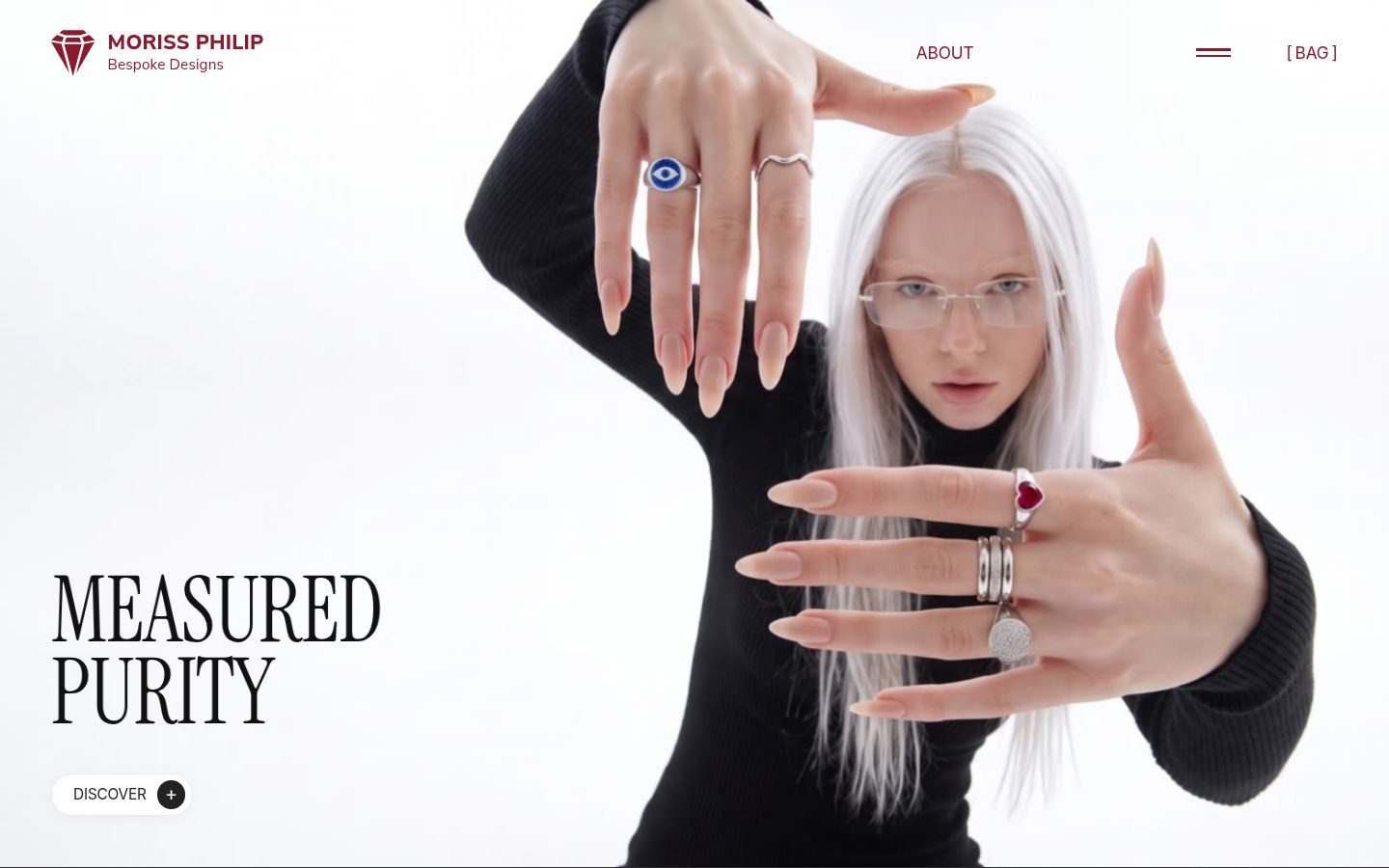 Homepage screenshot of Moriss Philip – Handcrafted Jewelry E-Commerce Website with Scroll-Driven Motion, designed and built by Munawar Baloch