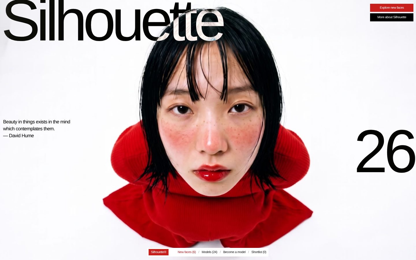 Homepage screenshot of Silhouette – Model Agency Website with Scroll-Driven Motion, designed and built by Munawar Baloch