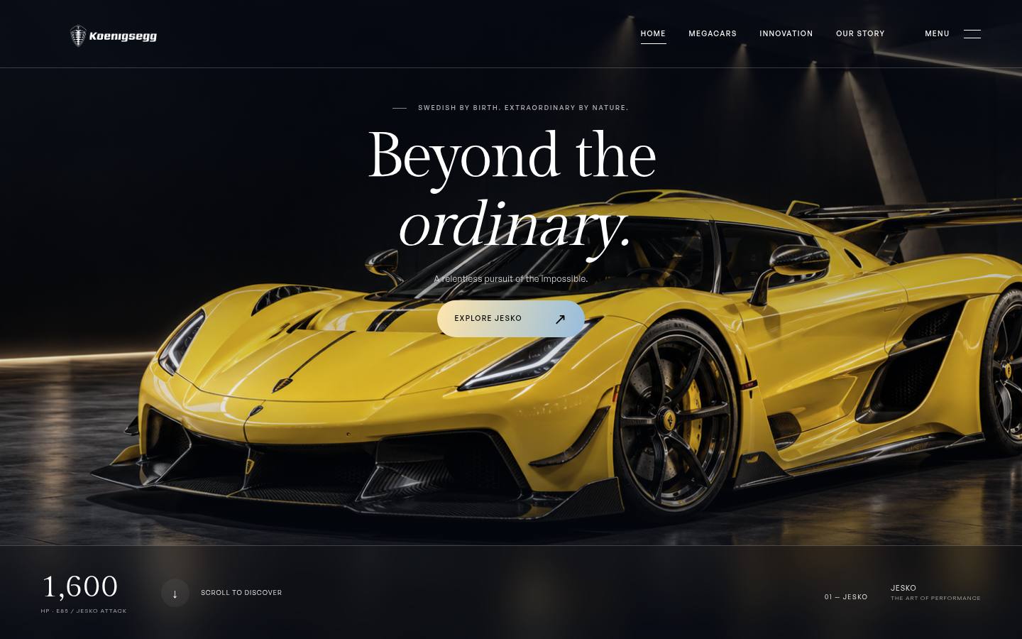 Koenigsegg Altitude website